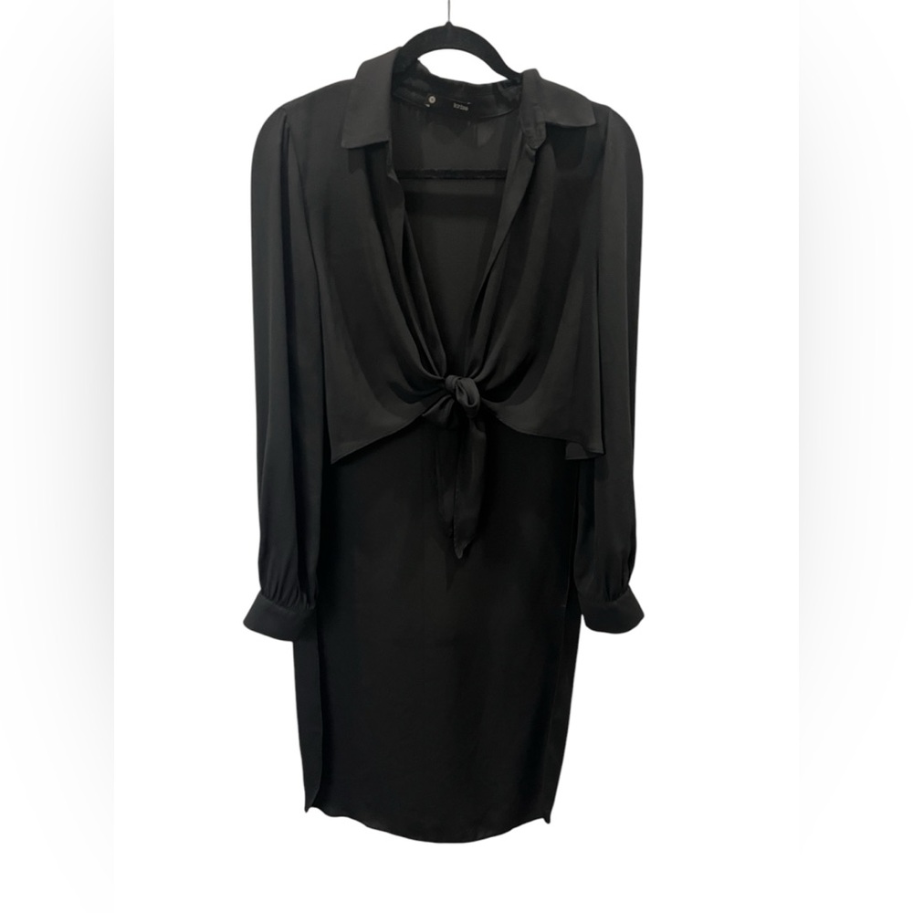 Krisa Semi Sheer Open Front Tie Blouse Size S
